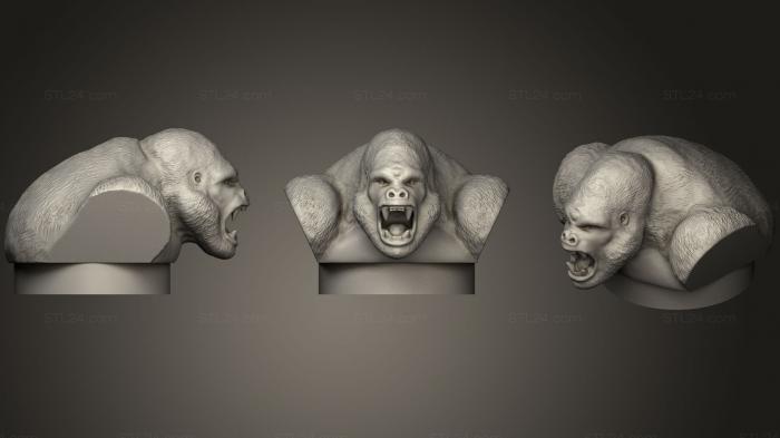 Бюсты монстры и герои (Могучий Джо Конг, BUSTH_0719) 3D модель для ЧПУ станка